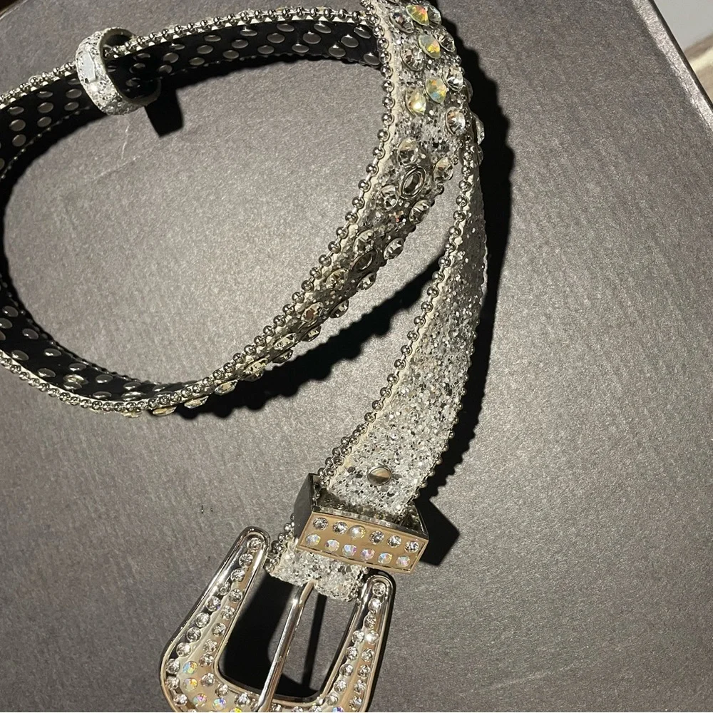 Children’s Sparkling Rhinestone Belt with Silver Buckle